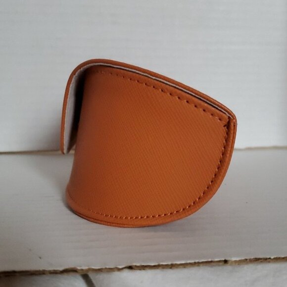 Tory Burch DESIGNER LOGO Orange Sunglasses Glasses Case VEGAN Leather - Picture 5 of 11